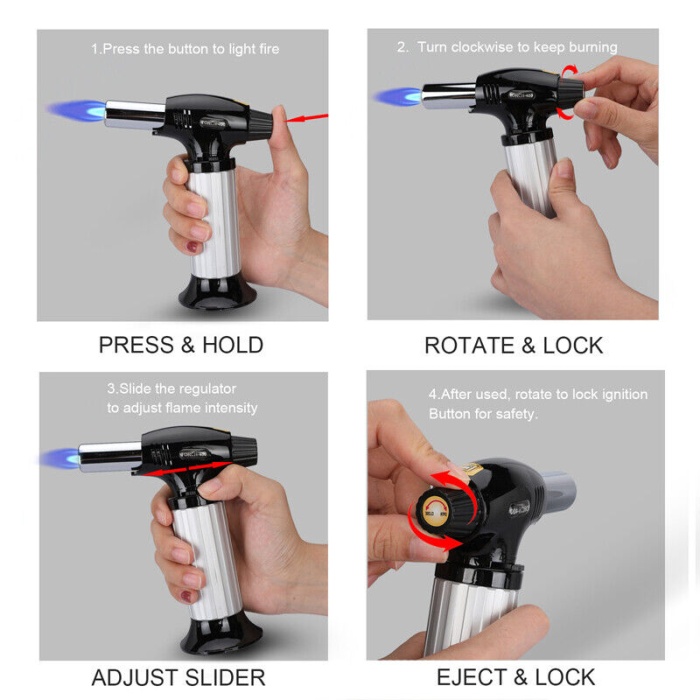 TORCH Pürmüz Çakmak Dolduralabilir Profesyonel Metal Gövde (5343)