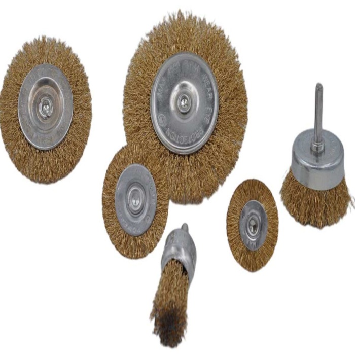 6&amp;apos;lı Pimli Tel Fırça Seti Pas Yağ Kir Boya Yapışkan Çözücü (5343)