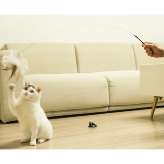 Vantuzlu Tüylü Zilli Kedi Oyun Oltası (5343)