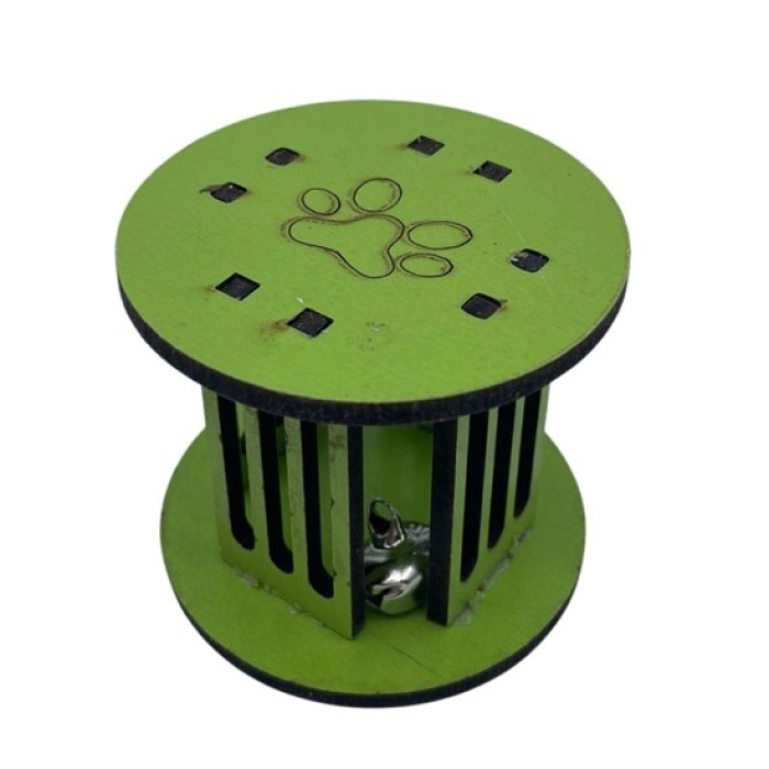 Mini Silindir Eğlenceli Renkli Sağlam Küçük Pati İzi Şekilli Kedi Oyuncağı (5343)