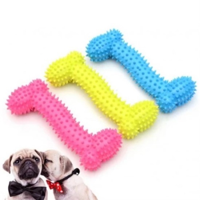 Tiny Kemik Oyuncağı Tırtıklı Yüzey Küçük Kemik Plastik Köpek Oyuncağı (5343)
