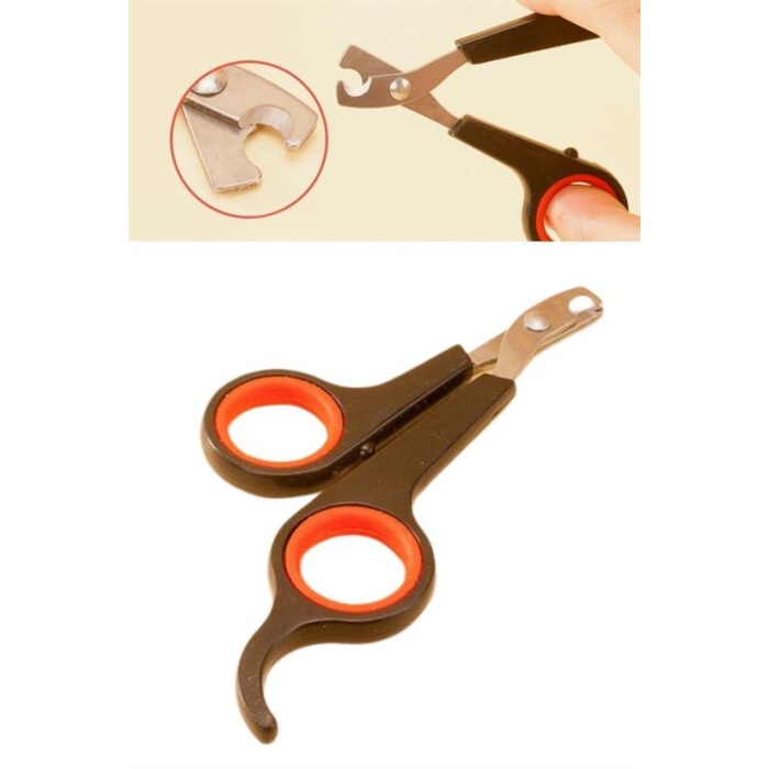 Küçük Çelik Uçlu Kedi Köpek Evcil Hayvan Tırnak Makası Pati Bakım Aleti Ergonomik Kaymaz Sap (5343)