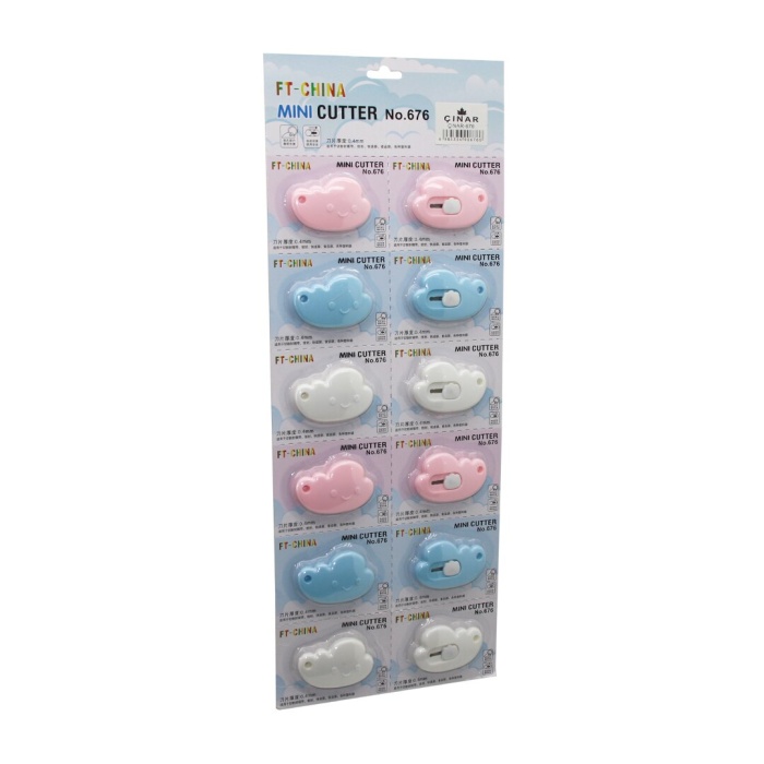 12 ADET MINI CUTTER MİNİ CEP - ÇANTA FALÇATA - MAKET BIÇAK (5343)