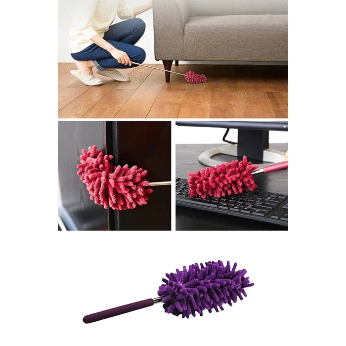 2 li Set Mikrofiber Teleskobik Toz Alma -Antistatik Toz Püskülü Duster (5343)