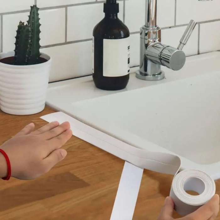 Su Sızdırmaz Banyo Mutfak Lavabo Küvet İzolasyon Şerit Bant,Lavabo Kenar Bandı 3.2 mt x 38 mm (5343)