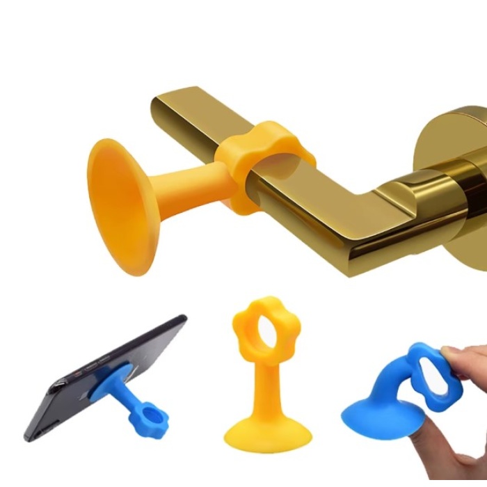 Vantuzlu Geçmeli Kapı Kolu Stoper 4lü Set Beyaz (5343)