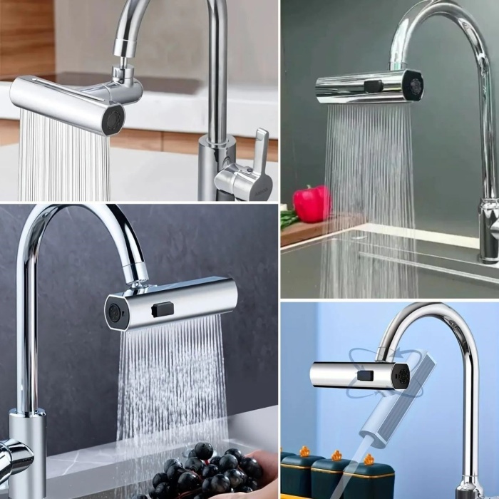 3 Farklı Modlu Çok Amaçlı Musluk Adaptörü Evrensel Musluk Başlığı Şelale Musluk (5343)
