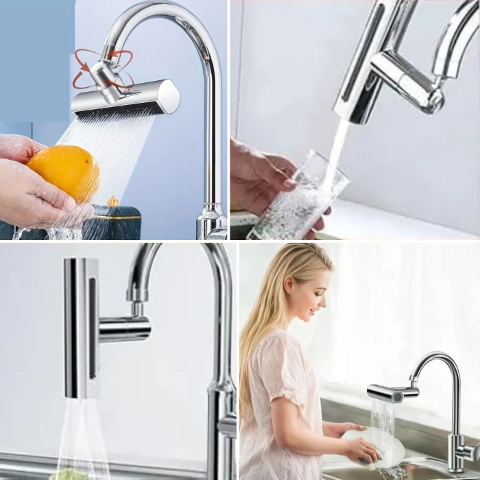 3 Farklı Modlu Çok Amaçlı Musluk Adaptörü Evrensel Musluk Başlığı Şelale Musluk (5343)