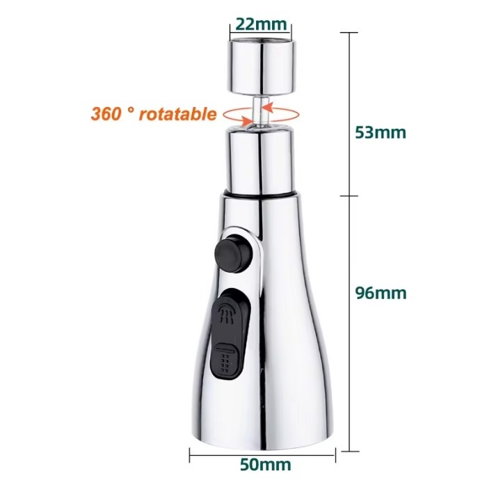 3 Fonksiyonlu Metalik Musluk Başlığı (5343)