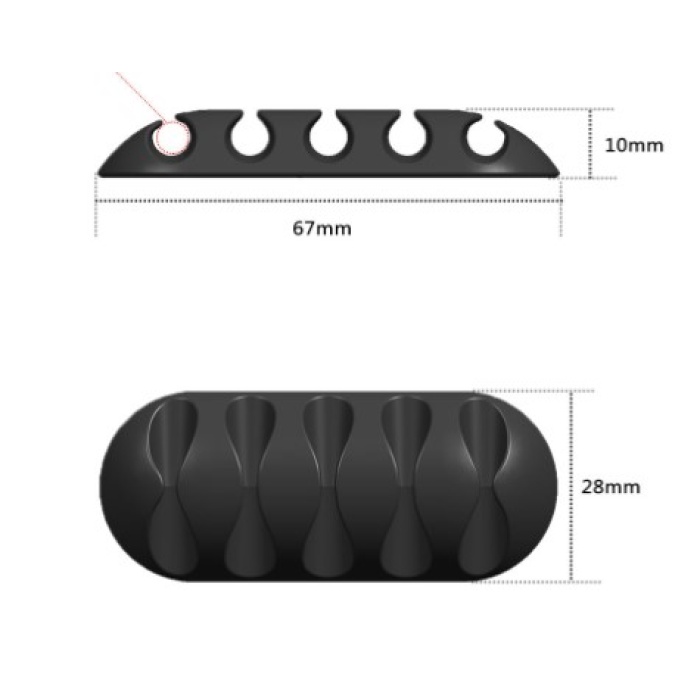Kablo Tutucu 5 Kanallı 3lü Siyah (5343)