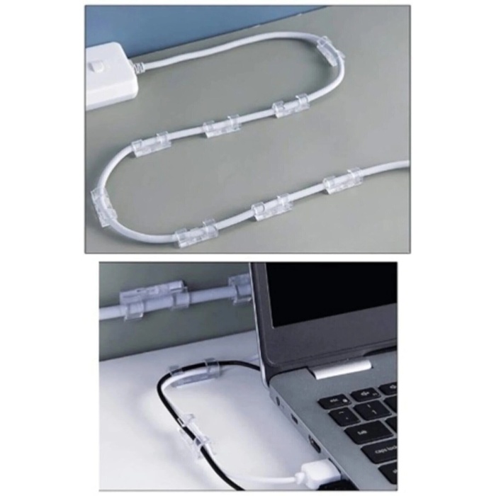 Kablo Sabitleyici Klipsler 20 Adet Kablo Düzenleyici Duvar Fayans Cam Kablo Tutucu Yapışkanlı Klips (5343)