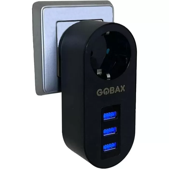 Gobax Termal Akım Korumalı Akıllı Priz 3xusb Li, Çocuk Korumalı, Led Işıklı, Yüksek Isıya Dayanıklı (5343)