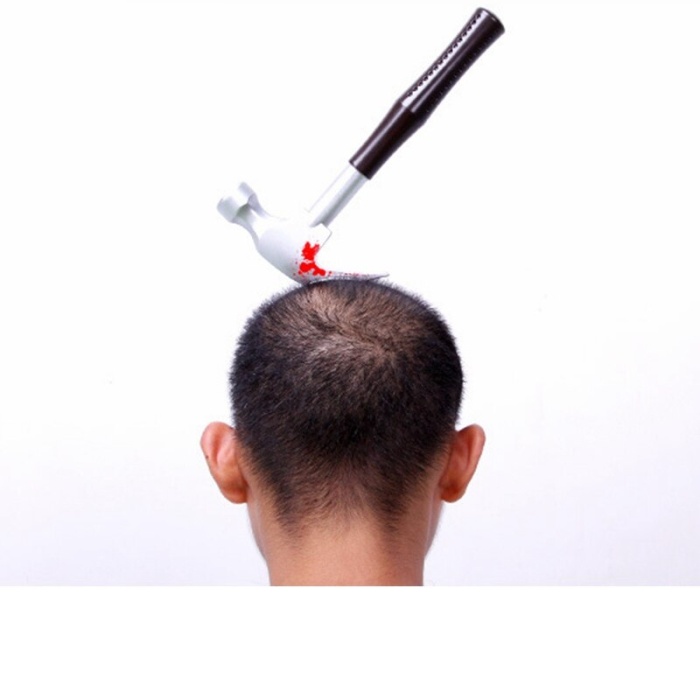 Kafaya Saplanmış Kahverengi Saplı Çekiç Şaka Tacı (5343)