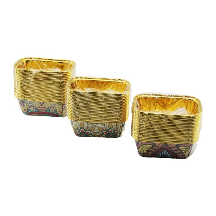 20 PCS GOLD - FOLYOLUDİKDÖRTGEN - KALIN MUFFİN KAĞIT KEK KAPSÜLÜ (5343)