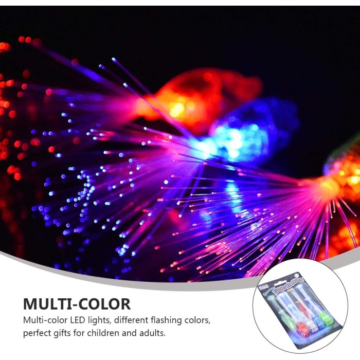 Led Işıklı Renkli Püsküllü Parmak Işığı 4 Renk 4 Adet (5343)
