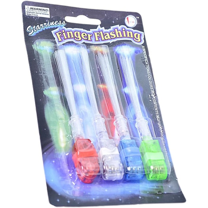 Led Işıklı Renkli Püsküllü Parmak Işığı 4 Renk 4 Adet (5343)