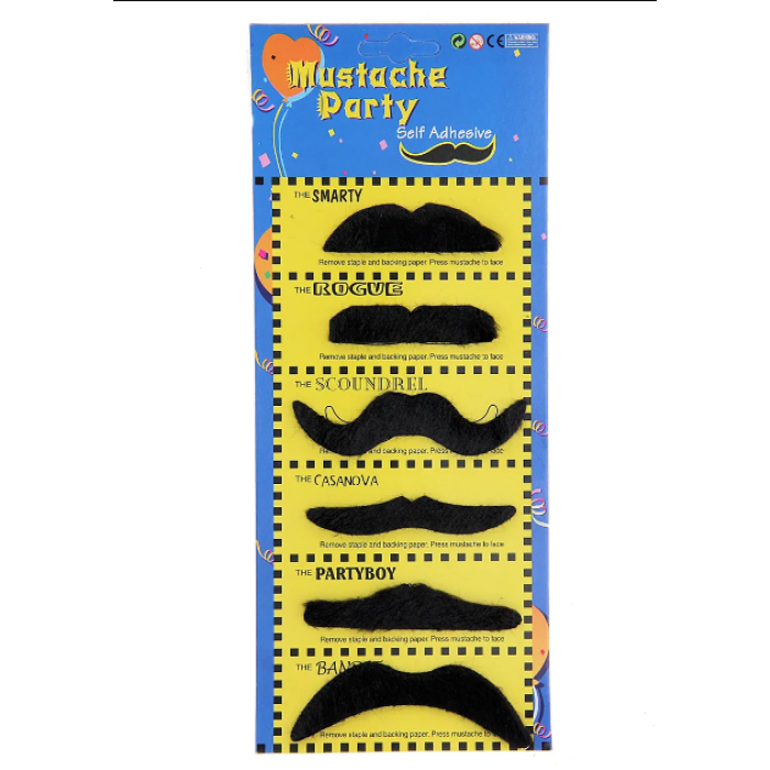 Karnaval Kostüm Partisi Bıyığı 6 Model 6 Adet (5343)