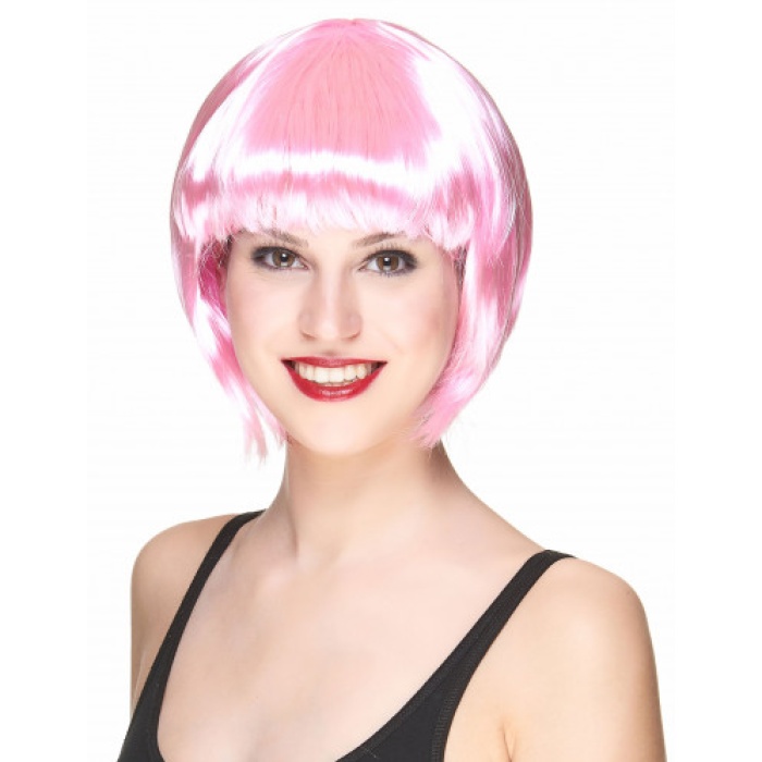 Soft Pembe Renk Parti Peruğu Küt Saç (5343)