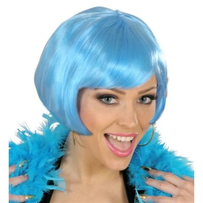 Turkuaz Renk Parti Peruğu Küt Saç (5343)