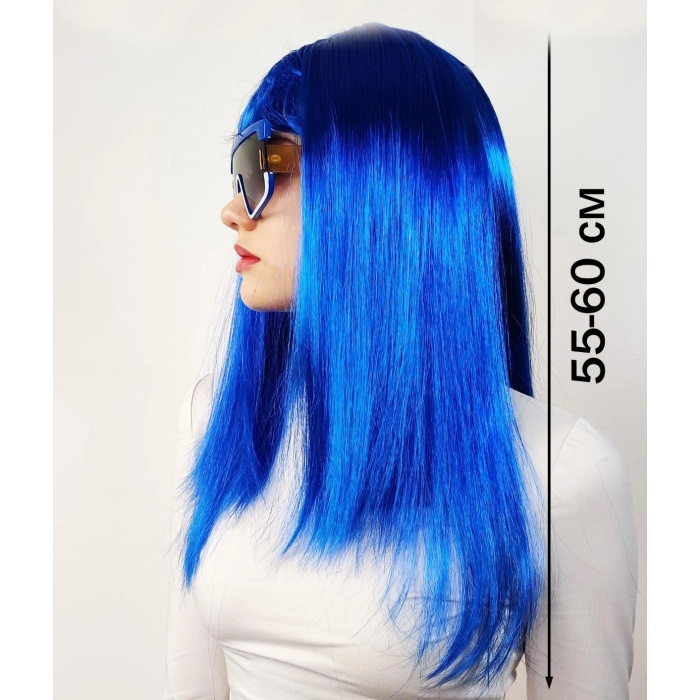 Mavi Renk Uzun Parti Peruğu (5343)