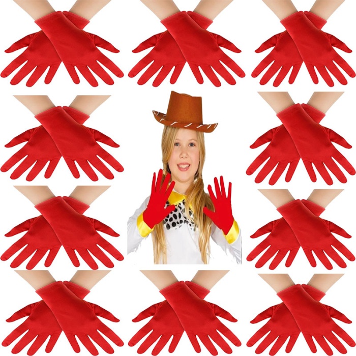 Kırmızı Renk Likralı 23 Nisan 29 Ekim 19 Mayıs Gösteri Bando Eldiveni 10 Çift ( 20 Adet ) (5343)