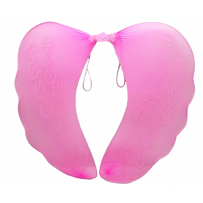 Pembe Renk Ortası Pembe Tüylü Tül Peri Kanadı 40x50 cm (5343)