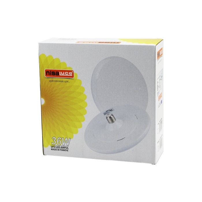 NİSALUCE EAMP-063/KB 36W E27 UFO TİPİ LED LAMBA AMPUL KRİSTAL DESENLİ MİKA PLS.KAPAK 6400K - 3240LÜMEN (5343)
