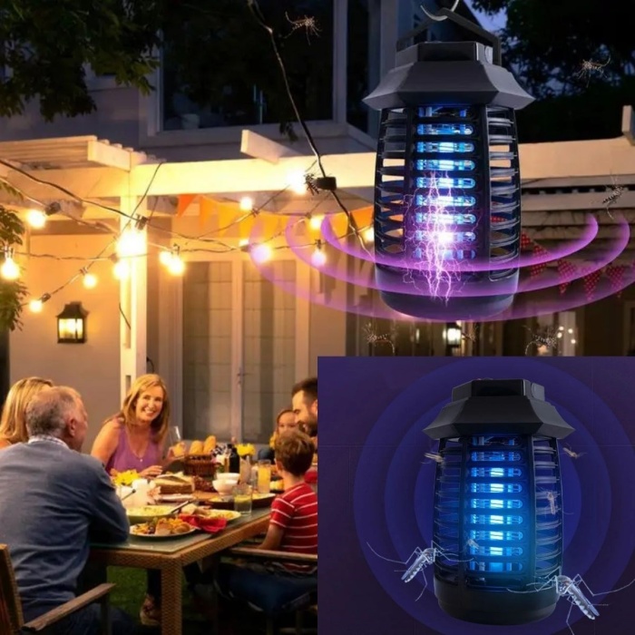 Tutma ve Asma Saplı Ledli Sinek Makinası 2W Sinek Öldürücü UV Mor Işıklı Aparat (5343)