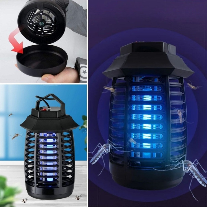 Tutma ve Asma Saplı Ledli Sinek Makinası 2W Sinek Öldürücü UV Mor Işıklı Aparat (5343)