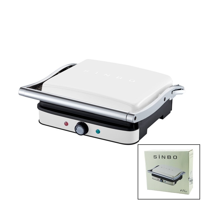 BEYAZ IZGARA VE TOST MAKİNESİ AYARLANABİLİR ISI 180 DERECE AÇILABİLİR ÜST GÖVDE SSM-2571 (5343)