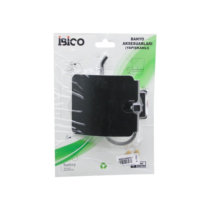 SİYAH   METAL   GENİŞ KAPAK   WC KAĞITLIK   YAPIŞKANLI MONTAJ BNY-703G (5343)