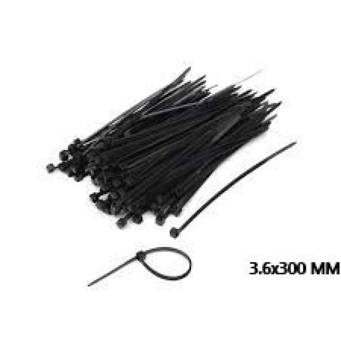 PLASTİK ÇIRT KELEPÇE 100 PARÇA SİYAH 3.6X300MM (5343)