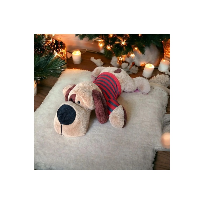 75 cm Tişörtlü Uykucu Köpek Peluş Oyuncak – Yumuşak Uyku Arkadaşı ve Yastık