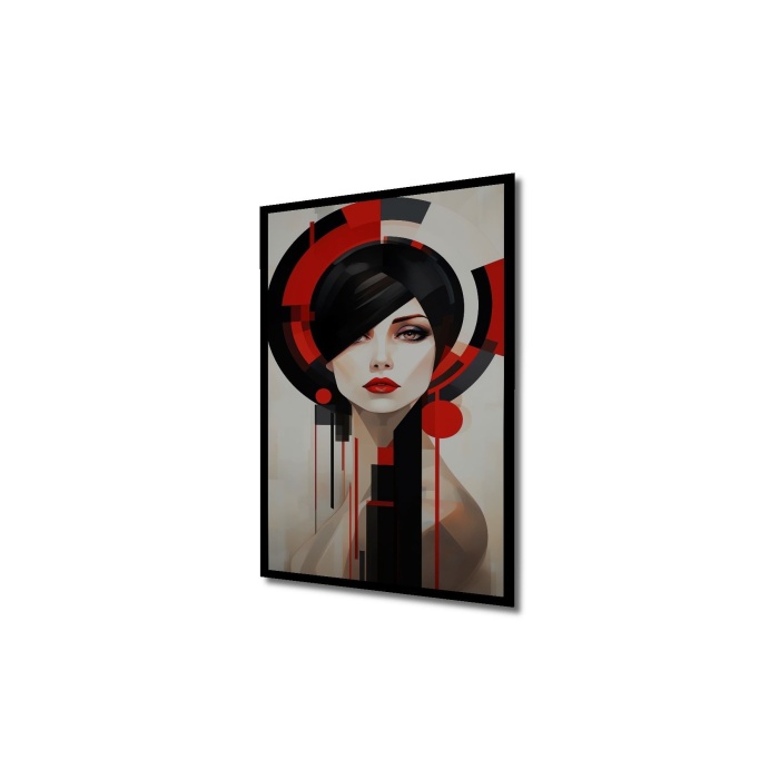 Çerçeve Görünümlü Dekoratif Ahşap Kare Geometriğin Uğultusu Tablosu Ev/Ofis/İşyeri Tablo