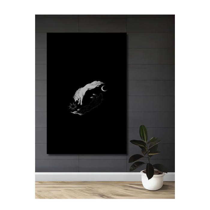 Çerçeve Görünümlü Dekoratif Ahşap Kare Zıtlıkların Dansı Tablosu Ev/Ofis/İşyeri Tablo