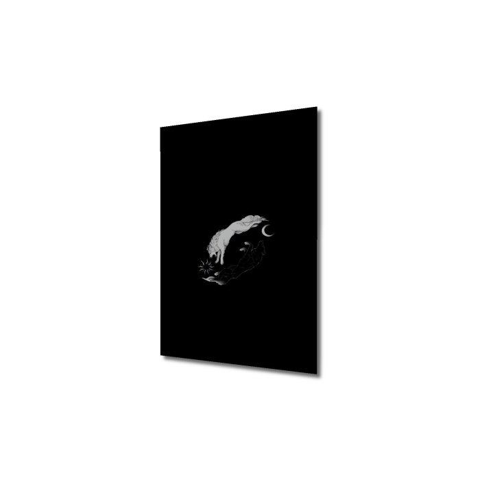 Çerçeve Görünümlü Dekoratif Ahşap Kare Zıtlıkların Dansı Tablosu Ev/Ofis/İşyeri Tablo