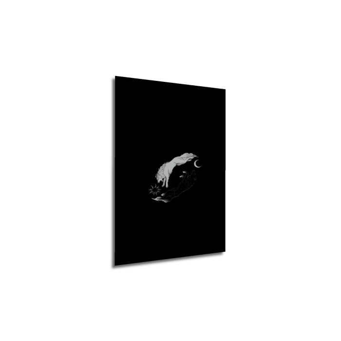 Çerçeve Görünümlü Dekoratif Ahşap Kare Zıtlıkların Dansı Tablosu Ev/Ofis/İşyeri Tablo