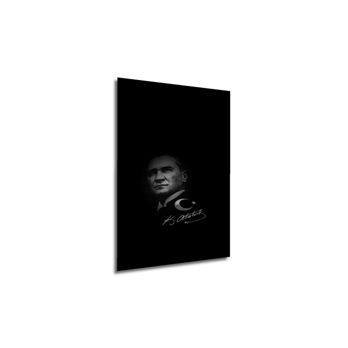 Çerçeve Görünümlü Dekoratif Ahşap Kare Mustafa Kemal Atatürk Tablosu Ev/Ofis/İşyeri Tablo