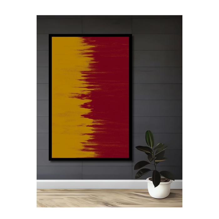 Çerçeve Görünümlü Dekoratif Ahşap Kare Renklerin Dansı Tablosu Ev/Ofis/İşyeri Tablo