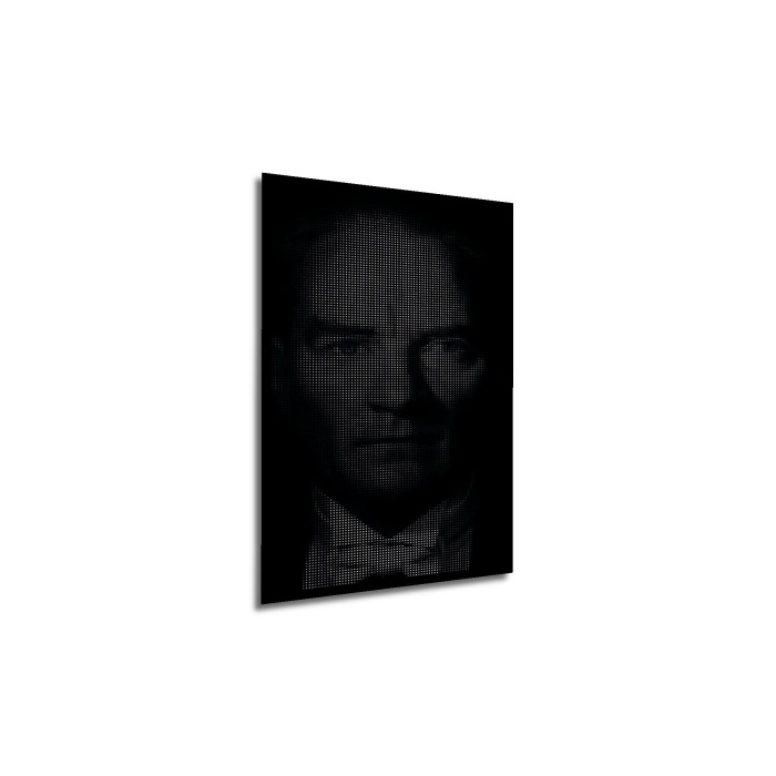 Çerçeve Görünümlü Dekoratif Ahşap Kare Atatürk Tablosu Ev/Ofis/İşyeri/Salon/Mutfak/Banyo Tablo