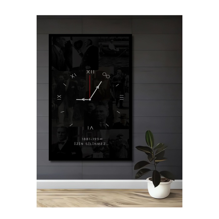 Çerçeve Görünümlü Dekoratif Ahşap Kare Atatürk Anısına Tablosu Ev/Ofis/İşyeri Tablo