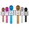 WİRELESS MİKROFON KARAOKE - HOPARLÖR USB ŞARJLI USB - TF - AUX RENKLİ KROM KAPLAMA PİL:800mAh - DC 5V BLS-25 (5343)