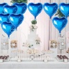 Metalize Parlak Mavi Kalp Şekilli Uçan Balon Folyo 18 inç 45 cm 25 Adet (5343)