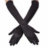 Siyah Renk Dirseğe Kadar Uzun Kumaş Eldiven (5343)