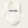 Wild Child Yazı Temalı Baskılı Pamuklu Uzun Kollu Çıtçıtlı Bebek Body Zıbın Atlet Tulum