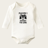 Player One Yazı Temalı Baskılı Pamuklu Uzun Kollu Çıtçıtlı Bebek Body Zıbın Atlet Tulum