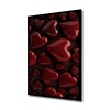 Çerçeve Görünümlü Dekoratif Ahşap Kare Kırmızı Kalpler Tablosu Ev/Ofis/İşyeri Tablo