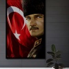 Çerçeve Görünümlü Dekoratif Ahşap Kare Atatürk Türk Bayrağı Tablosu Ev/Ofis/İşyeri Tablo