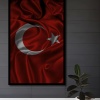 Çerçeve Görünümlü Dekoratif Ahşap Kare Türk Bayrağı Tablosu Ev/Ofis/İşyeri/Salon/Mutfak/Banyo Tablo