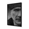 Çerçeve Görünümlü Dekoratif Ahşap Kare Atatürk Tablosu Ev/Ofis/İşyeri/Salon/Mutfak/Banyo Tablo